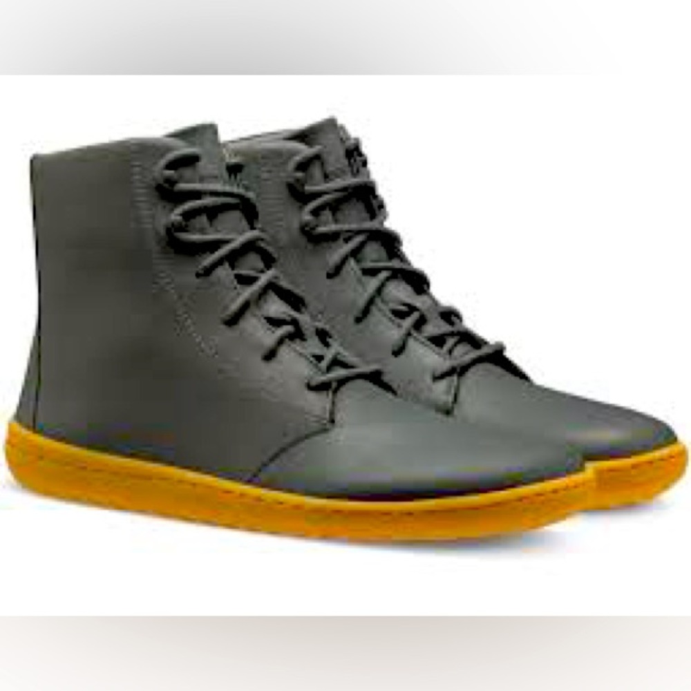 Vivo Barefoot Gray and Yellow Ankle Boots
